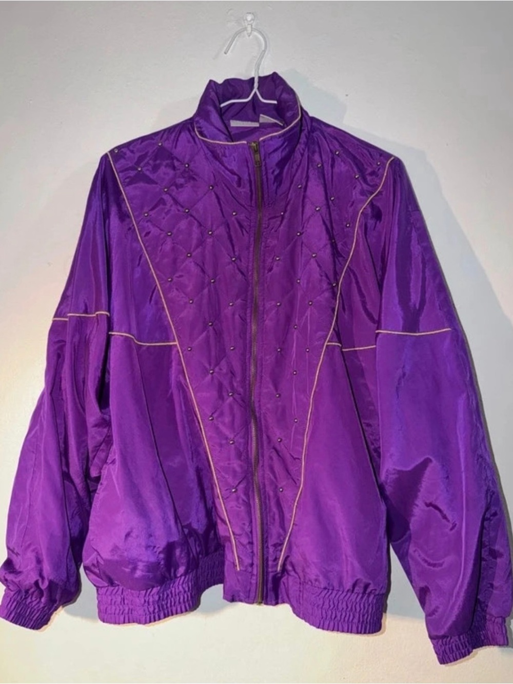 Purple Women's Quilted Zip-Front Jacket